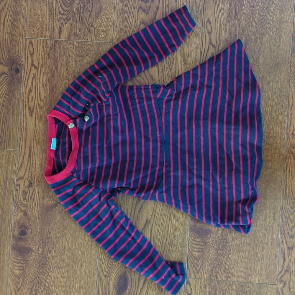 Petit Bateau Navy and Red Striped Dress size 3 years